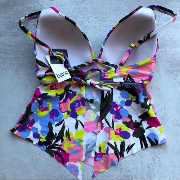 Bar III Paradise Garden Handkerchief Tankini Top And Hipster Bikini Bottoms - Picture 6 of 13